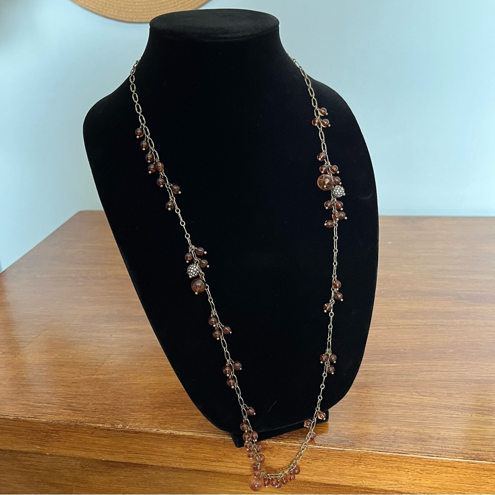 J. Crew amber glass bead necklace
